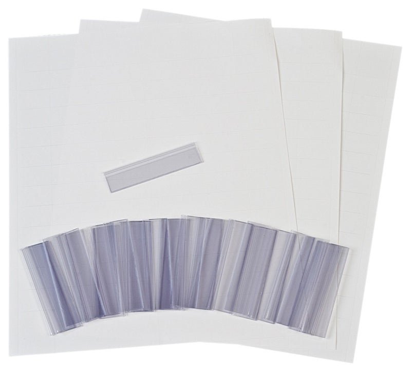 Akro-Mils 29300 Clear Protective Plastic Label Holder and Labels for 4-Inch Tall Shelf Bins, (25-Pack) - Image 1